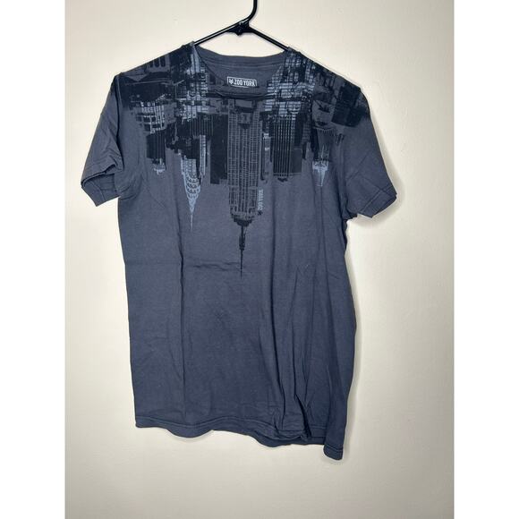 Men’s Medium Zoo York Upside Down Skyline Graphic Tee Gray T-Shirt Skate Company - Picture 1 of 3